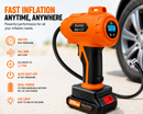 21V Cordless Tyre Inflator 180PSI | Rechargeable Portable Air Compressor