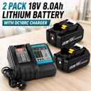 Replacement Batteries with DC18RC Charger - Compatible with Makita