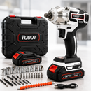 Cordless Impact Wrench 1/2" Brushless High Torque 2 Batteries