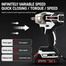 Cordless Impact Wrench 1/2" Brushless High Torque 2 Batteries