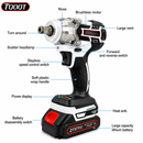Cordless Impact Wrench 1/2" Brushless High Torque 2 Batteries