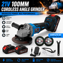 100mm Brushless Cordless Angle Grinder 21v – 2 x Batteries