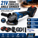 100mm Brushless Cordless Angle Grinder 21v – 2 x Batteries
