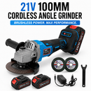 100mm Brushless Cordless Angle Grinder 21v – 2 x Batteries