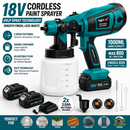 18V Cordless Paint Sprayer - 1000ml HVLP | 2 Batteries - Compatible with Makita