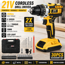 21V Cordless Drill Driver – 2 Batteries & Accessory Kit