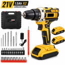 21V Cordless Drill Driver – 2 Batteries & Accessory Kit