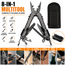 8-in-1 Stainless Steel Multitool – Compact Folding Pliers