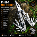 11 in 1 Folding Multi Tool -Saw, Screwdrivers, Wrenches, Wire Cutters