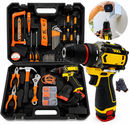 21V Brushless Cordless Drill Driver 128pc Tool Kit 2 Batteries Charger Case