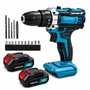 18V Cordless Drill Driver Kit - 2 Batteries - Electric Screwdriver