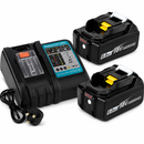 Replacement Batteries with DC18RC Charger - Compatible with Makita