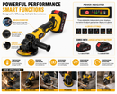125mm Brushless Cordless Angle Grinder 21v – 2 x Batteries yellow