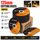 50 Pack 125mm Metal Cutting Discs | 1.2mm Thin Cut-Off Wheels | 5"