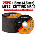 25 Pack 115mm Metal Cutting Discs | 1.2mm Thin Cut-Off Wheels | 4.5"