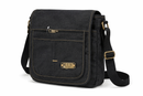 Black Messenger Shoulder Bag 30×30cm | Multi Pocket Crossbody Bag with Zip