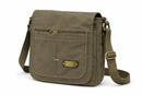 Olive Green Messenger Shoulder Bag | Crossbody Bag with Multiple Zip Pock