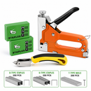 Heavy Duty Staple Gun Kit 3 in 1 Manual Stapler with 1200 Staples & Staple Remover