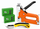 Heavy Duty Staple Gun Kit 3 in 1 Manual Stapler with 1200 Staples & Staple Remover