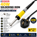 40W Soldering Iron 240V UK Plug Long Life Tip Rubber Lead Duratool D03174