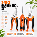 3PCS Garden Pruning Shears Set – Stainless Steel