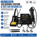 Digital Soldering Station Hot Air Rework Kit 110-220V