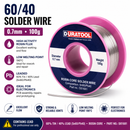 Duratool 60/40 Leaded Solder Wire 0.7mm 100g Rosin Core Electronics Solder