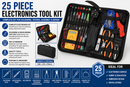 25pc Electronics Repair Tool Kit Soldering Iron Multimeter Pliers Screwdrivers Case