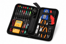 25pc Electronics Repair Tool Kit Soldering Iron Multimeter Pliers Screwdrivers Case