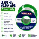 Duratool Lead Free Solder Wire 0.7mm – 100g Reel