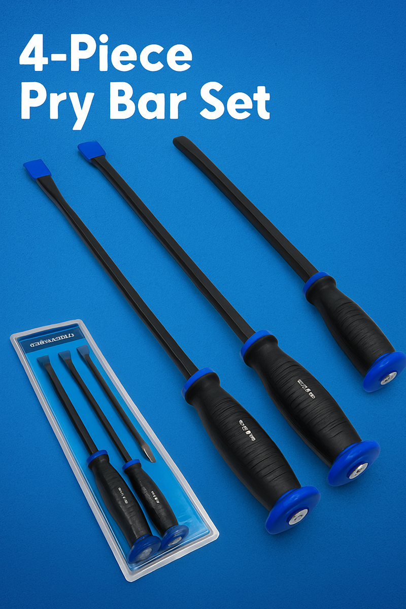 US Pro 4pcs Pry Bar Set with Protective Handle Guard – Heavy-Duty B6766