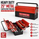 Heavy Duty 56cm  Metal Cantilever Toolbox 5 Tray Tool Box Steel Storage Organiser Red
