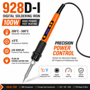 100W Digital LCD Soldering Iron Adjustable Temperature 200-500°C UK Plug