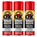 3x Heavy Duty Spray Adhesive 500ml Multi Purpose Glue Carpet Fabric Leather Aerosol
