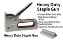 Heavy Duty Staple Gun – Chrome-Plated Steel  Ergonomic Grip  Includes 500 Staples
