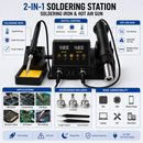 Digital Soldering Station Hot Air Rework Kit 110-220V