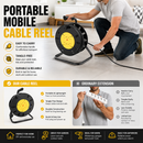 4 Socket Cable Reel Extension Lead with Thermal Cut-Out | 10M 15M 25M 50M