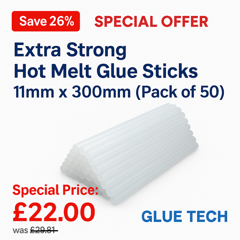 Extra Strong Hot Melt Glue Sticks 11mm x 300mm (Pack of 50) – Special Offer