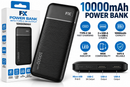 FX 10000mAh Power Bank USB-C 3A Fast Charge 3-Port Portable Charger Black