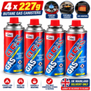 4 x 227g Butane Gas Canisters – Camping Stove, Cooker & Heater Fuel