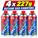 4 x 227g Butane Gas Canisters – Camping Stove, Cooker & Heater Fuel
