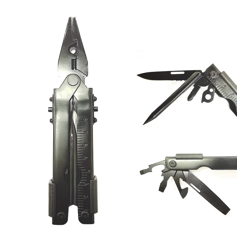 8-in-1 Stainless Steel Multitool – Compact Folding Pliers