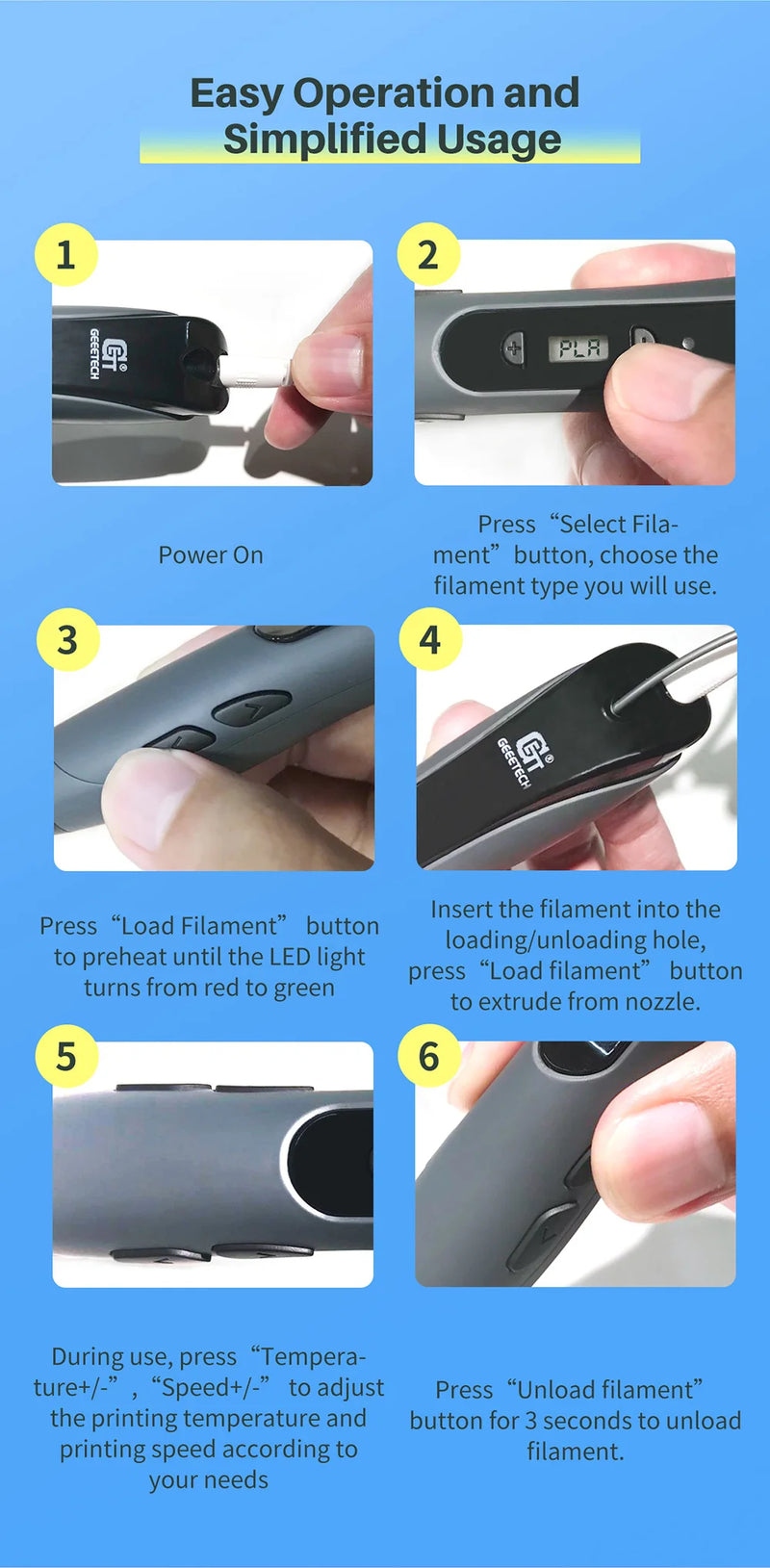 3D Pen with 20 Colours of PLA Filament