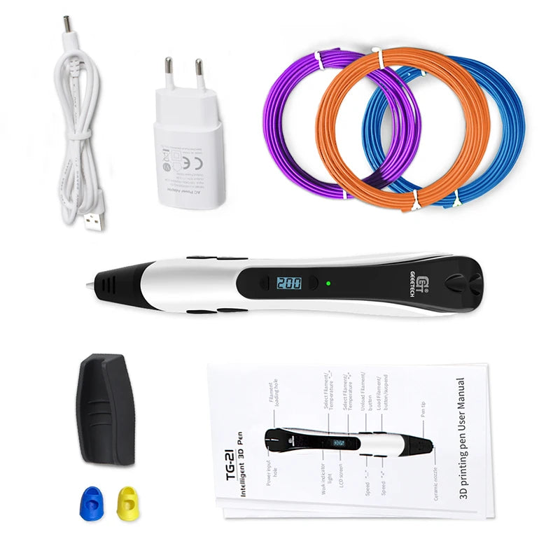 3D Pen with 20 Colours of PLA Filament