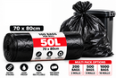 50L Extra Strong Black Refuse Bags – Heavy Duty Bin Liners 70 × 80cm