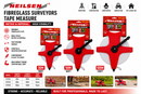 Neilsen Open Reel Fibreglass Tape Measure - Metric Imperial 30m 50m 100m