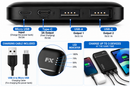 FX 10000mAh Power Bank USB-C 3A Fast Charge 3-Port Portable Charger Black