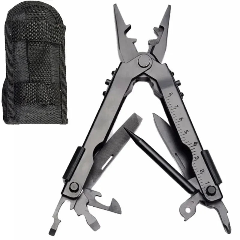 8-in-1 Stainless Steel Multitool – Compact Folding Pliers