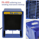 30W Solder Fume Extractor Smoke Absorber – Activated Carbon Filter, ABS Body, UK Plug (Blue)