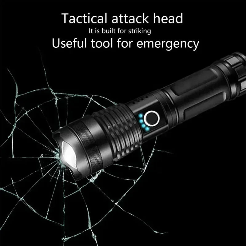 Tactical Flashlight kit - 26650 battery with box Rechargeable High Power LED